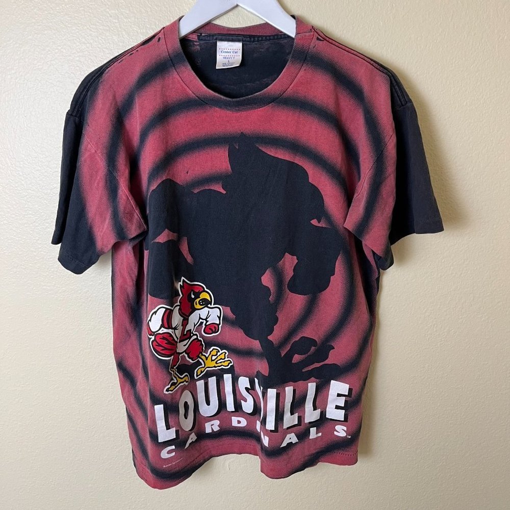 Vintage University of Louisville Shadow Graphic Tee Shirt Size Large